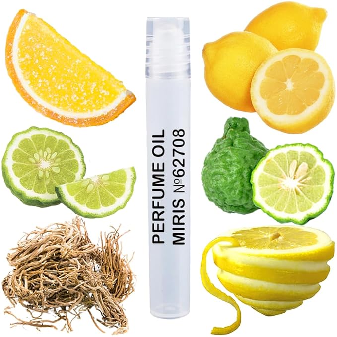 MIRIS No. 62708, Inspired by Vetiver Lemon Bergamot, Long-Lasting Unisex Perfume Oil for Women & Men Roll-On, Rollerball 0.34 Fl Oz / 10 ml