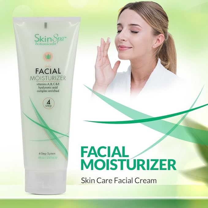 Daily Face Moisturizer Lotion, 8 Oz - Skin Care Facial Cream, Non-Greasy - Leaves Skin Soft and Smooth