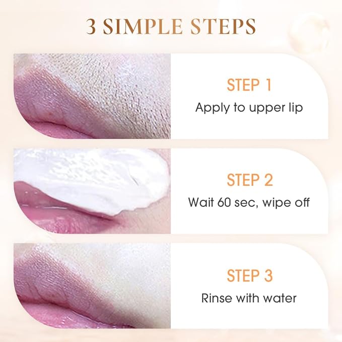 Hair Removal Cream for Women,2025 New Gentle Facial Hair Removal Cream With Scraper, Painless Hairs Removers for Body Face Lips (3)