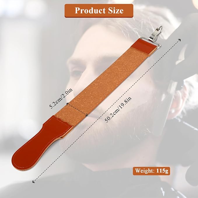 Strops, Genuine Leather Strop Strap Barber Straight Folding Barber's Leather Sharpener Sharpening Belt, Double Sided Leather Strop for Sharpening and Smoothing After Honing Razors