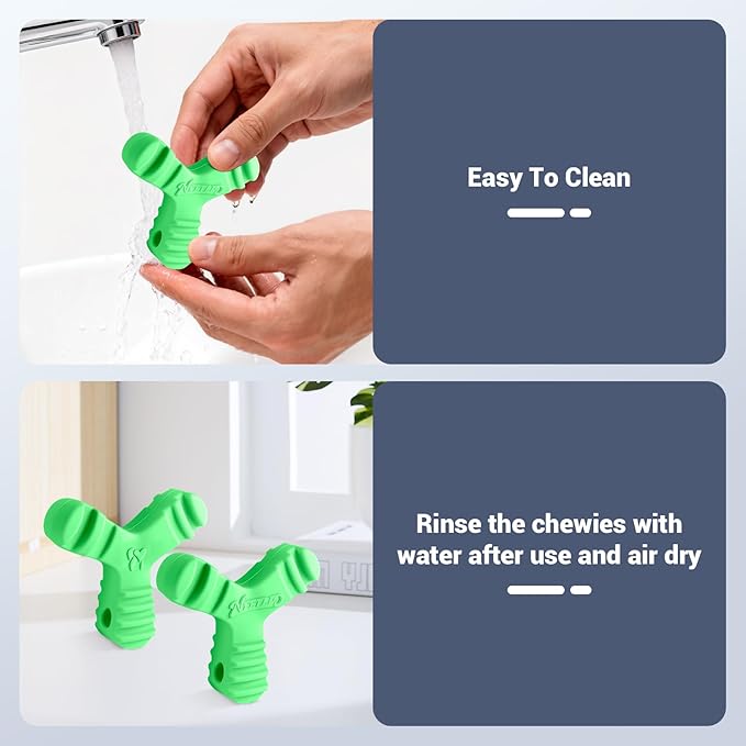 Chewies for Invisalign Aligners, Orthodontic Aligner Chewies Durable Aligner and Retainer Tray Seaters Medical Grade Silicone (Pack of 2) (Green)