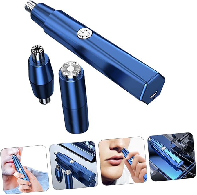 FRCOLOR 3sets Electric Nasal Hair Clipper Rotary Design for Easy Grooming Dual Function Nose Hair Trimmer and Beard Clipper Compact and Portable for Men