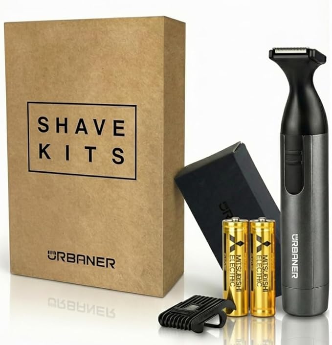 URBANER Mustache Trimmer – Cordless, Waterproof & Adjustable, 0.08”-0.55” Precision Settings, Lightweight Grooming Clipper with Japanese Steel Blade for Travel Use, Beard Trimmer for Men, Hair Clipper