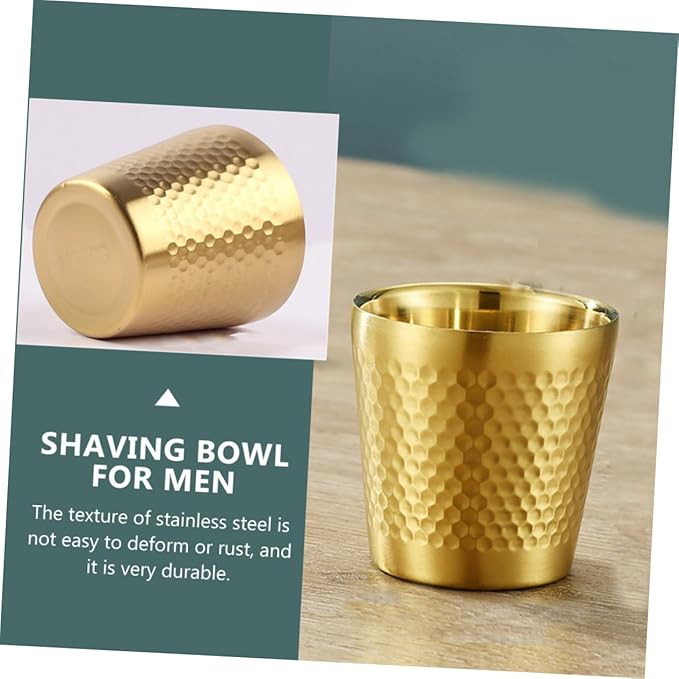 DOITOOL 2pcs Stainless Steel Shaving Bowl for Men Foaming Vessel for Daily Use Resistant Easy to and Personal Grooming Tool