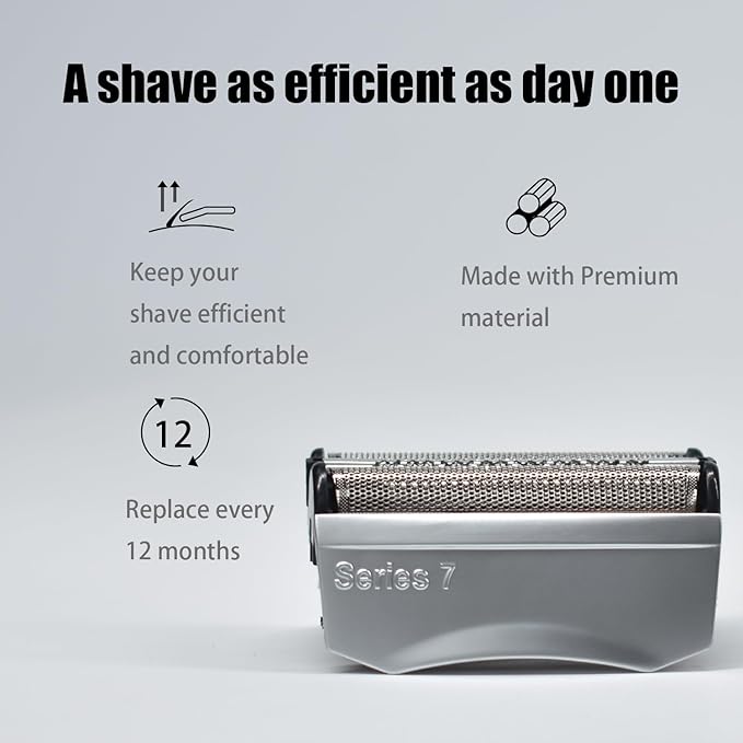 70S Electric Shaver Head Replacement for Braun Series 7, Foil Shaver Replacement Heads Compatible with Braun Series 7 Shavers 720cc, 730cc, 735s, 750cc, 760cc, 790cc, 795cc Shaver Foil, 2 Pack