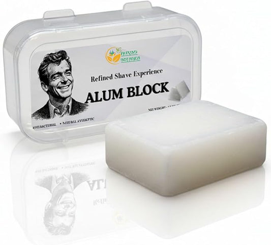 Herbs Botanica Alum Block for Shaving Soothing Aftershave Solution for Men – Stops Bleeding from Nicks & Cuts – Fitkari Alum Stone for Skin Care 3.5 oz Piedra de Alumbre by Herbs Botanica