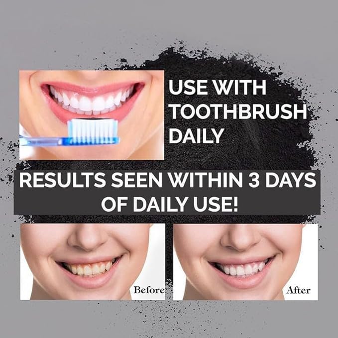 Teeth Whitening Charcoal Powder, Activated Charcoal Tooth Cleaning Powder, Natural Toothpaste Alternative, Oral Care Sets Natural Coconut, Organic and Chemical Free (1)
