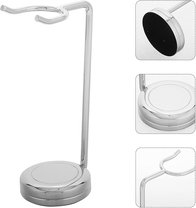 Universal Alloy Shaving Brush and Razor Stand Holder for Men, Compact Shaving Brush Rack with Fast Drying Function, Bathroom Countertop Organizer for Home and Salon Use