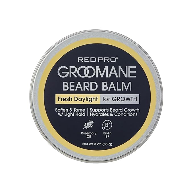 Red by Kiss Groomane Beard Balm, Soften & Tame, Light Hold, Promotes Full, Healthy Look Beard Strengthen Facial Hair, Reduce Breakage
