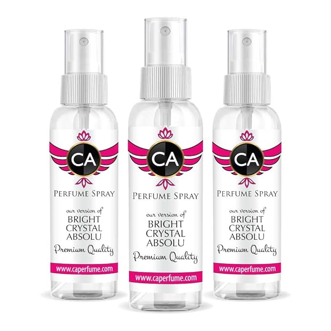 CA Perfume Eco Refill Impression of Bright Crystal Absolu For Women EDP Perfume Concentrated Long Lasting Eau de Parfum Spray Refillable Atomizer Bottle 2 Fl Oz/60ml-X3