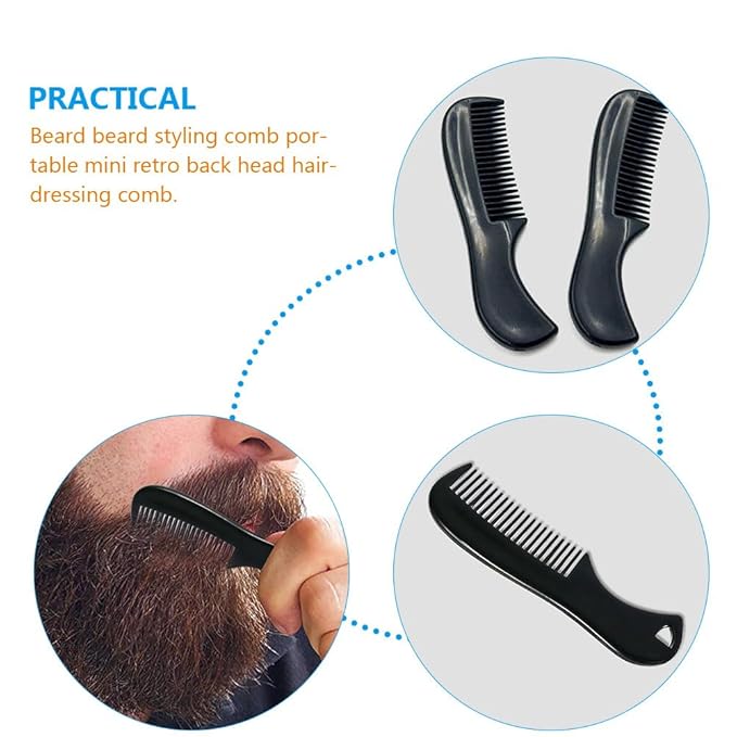 Beard Comb for Men: Mini Hair Comb - 10Pcs Mustache Beard Plastic Pocket Sized Hairdressing