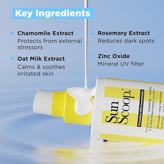 Sun.Scoop Hydrating Face & Body Fluid Sunscreen Spray SPF 60 PA++++ | Water Resistant With Zinc Oxide, Broad Spectrum, No White Cast, Non-Comedogenic Quick Absorbing | For Men & Women-125ml