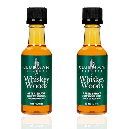 Clubman Pinaud Whiskey Woods After Shave Lotion - Aftershave for Men, Soothes Razor Burn & Heals Nicks, 1.7 fl. oz, 2 Pack
