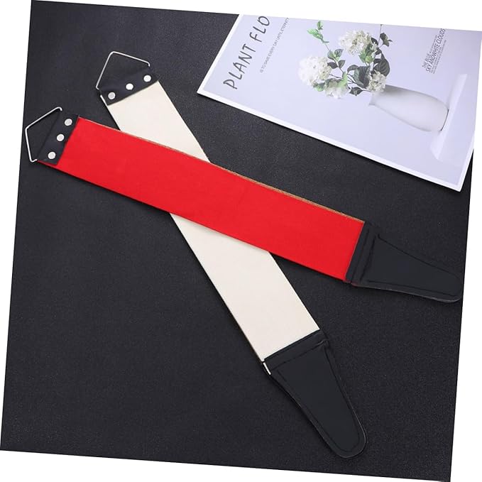2pcs Leather Strop for Razor Sharpening Double Layer Genuine Cowhide Grinding Cloth for Straight Razors Knives and Scissors Random