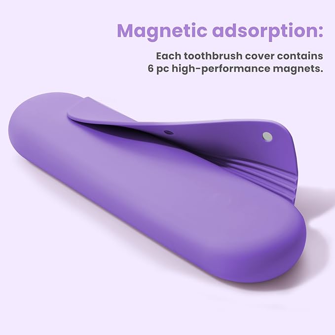 Silicone Electric Toothbrush Travel Case, Manual Toothbrush Travel Cover for Men and Women,Toothbrush Holder for Travel,Gym and More, Fits Most Manual and Electric Toothbrushes - Purple