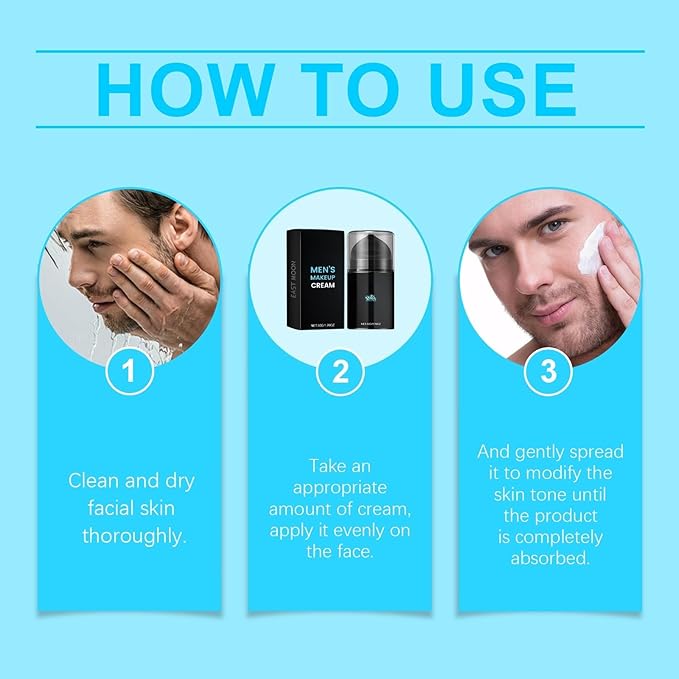 Men Makeup Concealer Cream, Hydrating and Moisturizing Man Lazy Beauty Face Cream Moisturizer for Man Not greasy