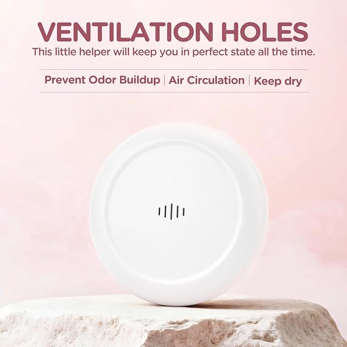Retainer Case Slim Aligner Case with Vent Holes Removable Inner Tray Silicone for Easy Cleaning (2Pack White Pink)