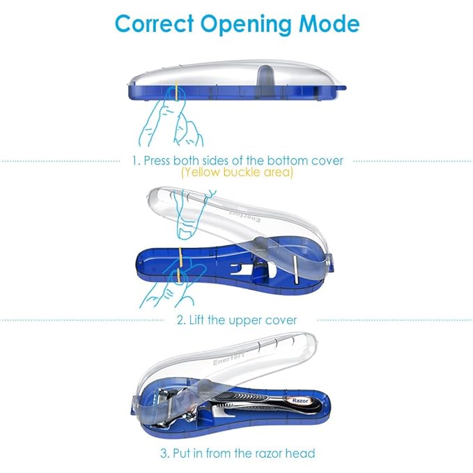 Razor Case Compatible with Gillette Proglide Fusion Men's Razor, Manual Razor Travel Protector Case with Carrying Bag - Blue