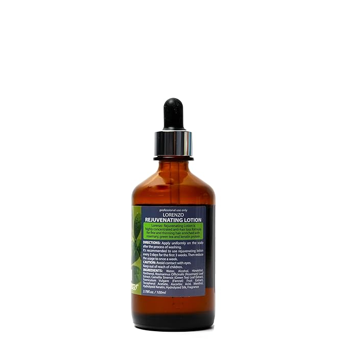 L Lorenzo Rejuvenating Lotion 3.78 fl.oz/100ml | Anti-Hair Loss Action | Rosemary & Green Tea and Keratin Protein