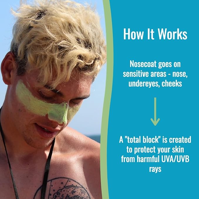 Zinka Colored Zinc Oxide Sunblock – High Zinc Formula for Nose and Face, Water & Sweat Resistant, Blue