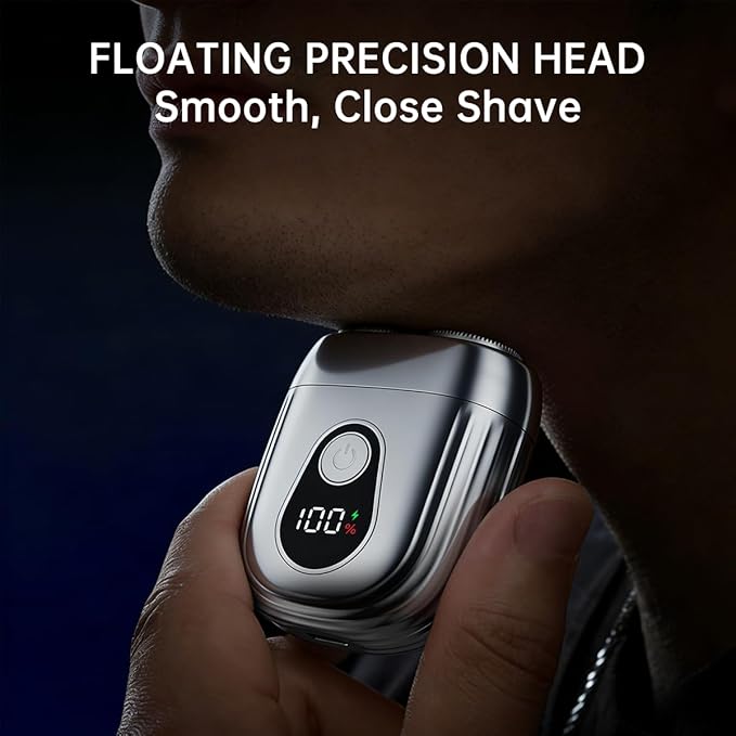 Portable Mini Electric Shaver for Men & Women – USB-C Rechargeable Waterproof Cordless Razor, Compact Travel Face & Body Trimmer for Home & Business (Silver)
