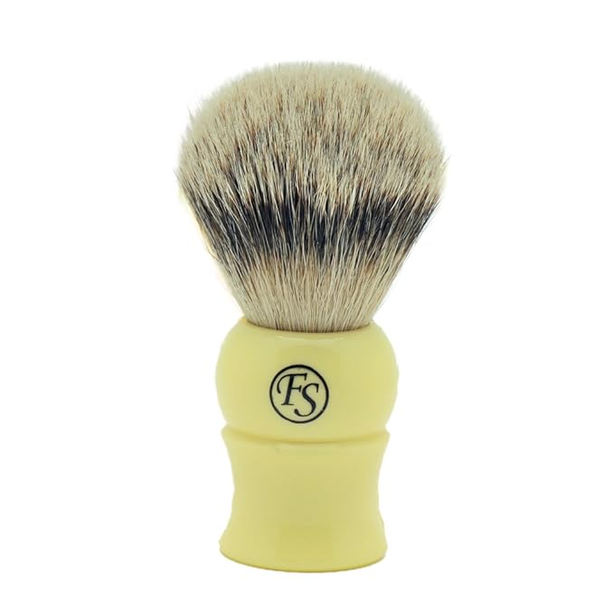Handmade Silvertip Badger Hair Shaving Brush by Frank Shaving Free Stand Three Color (Beige)