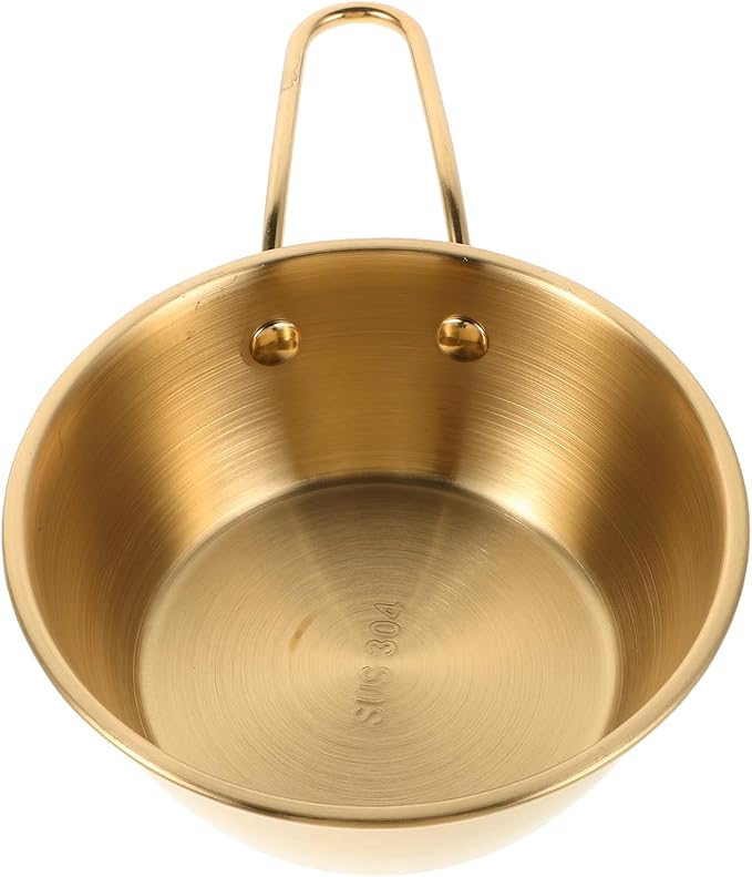 SMASOLO Men Shaving Cream Bowl with Gold Handle Stainless Steel Wet Shaving Cup Large Size for Camping and Daily Use