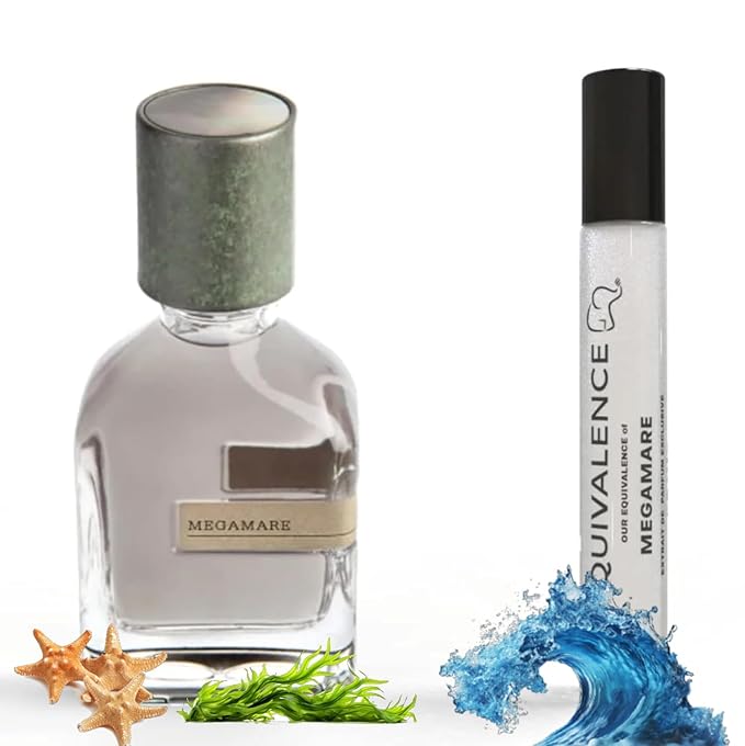 Equivalence of Megamare Extrait de Parfum Long Lasting Daily 12-14 Hours Perfume Oil Concentrated Spray for Unisex, All Skin Types - 99% Same Fragrance(Large Bottle not INCLUDED)