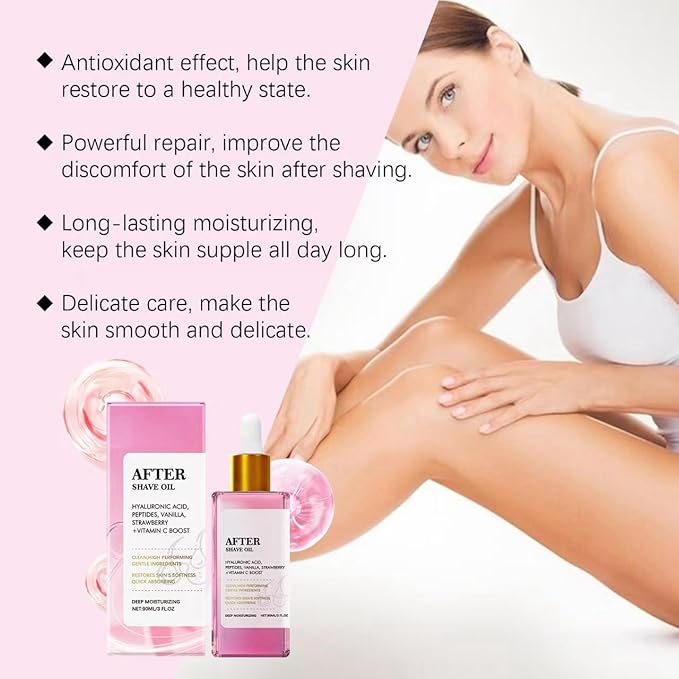 Strawberry Vanilla After Shave Oil,2025 New Strawberry After for Women or Men,After Shave Oil for All Skin Types (2)