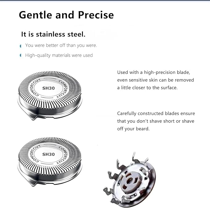 SH30/52 Replacement Heads Compatible With Philips Norelco Series 3000 Replacement Blades，Compatible With Norelco Shavers Series 3000 2000,1000,Rounded 5000X Etc