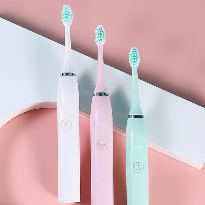180 Days Battery Life Electric Toothbrush USB Rechargeable Travel with 3 Brush Heads Powered Ultrasonics Electric Toothbrush