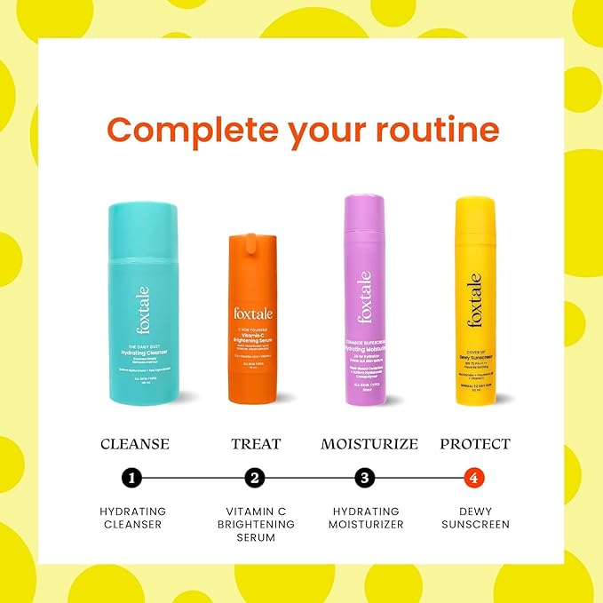 Fox.tale SPF 70 PA++++ Dewy Finish Sunscreen with Niacinamide | Lightweight, Non-Greasy, No White Cast | Broad Spectrum Sun Protection | For All Skin Types | 50 mL