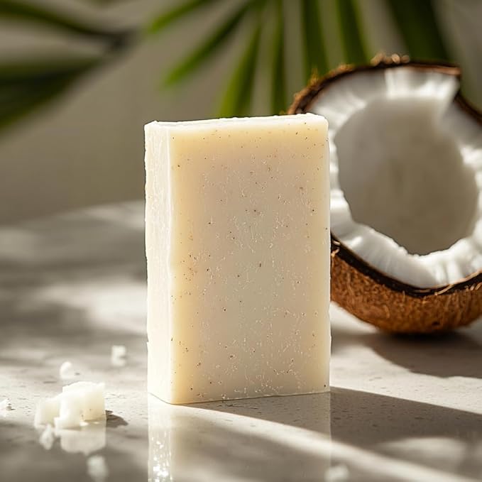 Crate 61 Organics, Handmade Vegan Natural Bar Soap Cold Pressed For Face And Body, With Premium Essential Oils, For Men And Women 3 Pack (Coconut)
