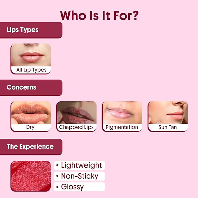 Aasrvi Sarganic Beetroot Tinted Lip Balm SPF 50 PA+++ | Brightening Lip Balm for Dark Lips | Hydrates Dry & Chapped Lips | Kojic Acid, Ceramide, Peptide & Vitamin E | Men & Women | 5g
