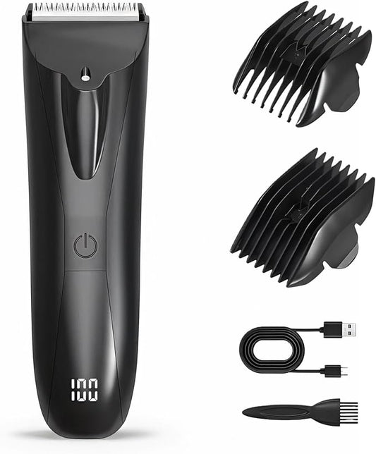 Versatile Trimmer, Body Hair Groomers, Beard Trimmer & Electric Razor! Stainless Steel Sharp Blades, LCD Display & 80-Minute Run Time!