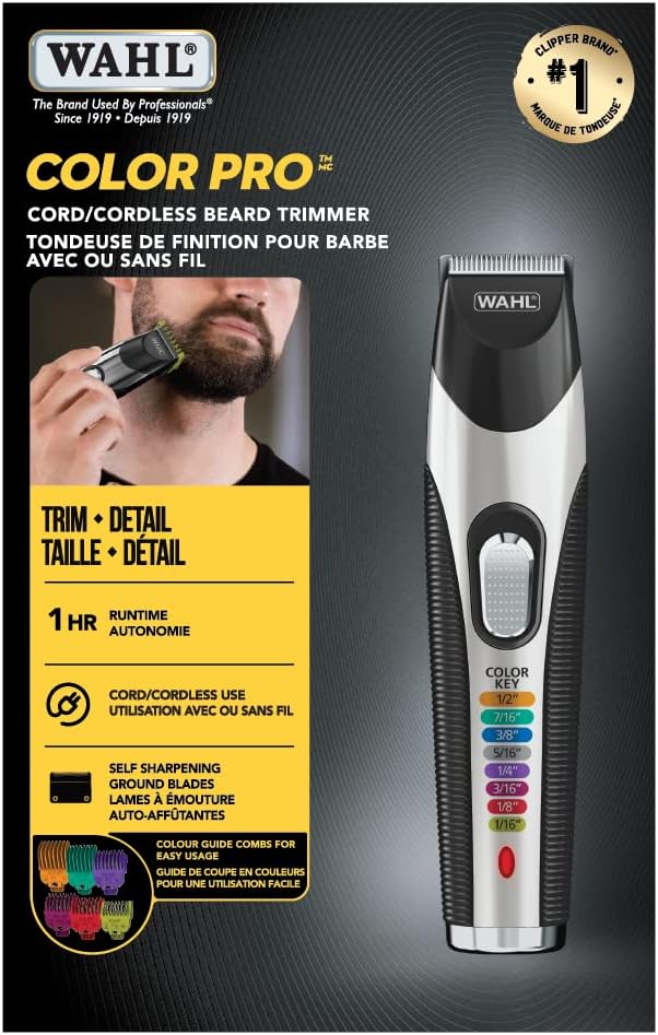 Wahl Colour PRO Cord/Cordless Beard Trimmer, Black