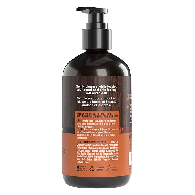 Every Man Jack Beard + Face Wash - Subtle Aged Bourbon Fragrance - Cleans and Helps Condition and Soften Your Beard and Skin Underneath - Naturally Derived with Aloe and Glycerin- 6.7 fl oz (2 Pack)