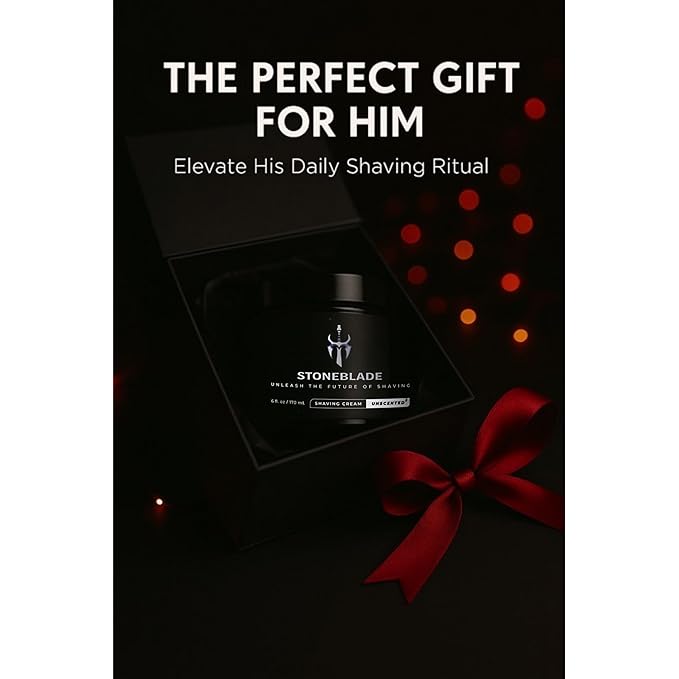 Shaving Cream for Men – Unscented, Helps Reduce Irritation | StoneBlade Luxury Shave Cream, 6 oz