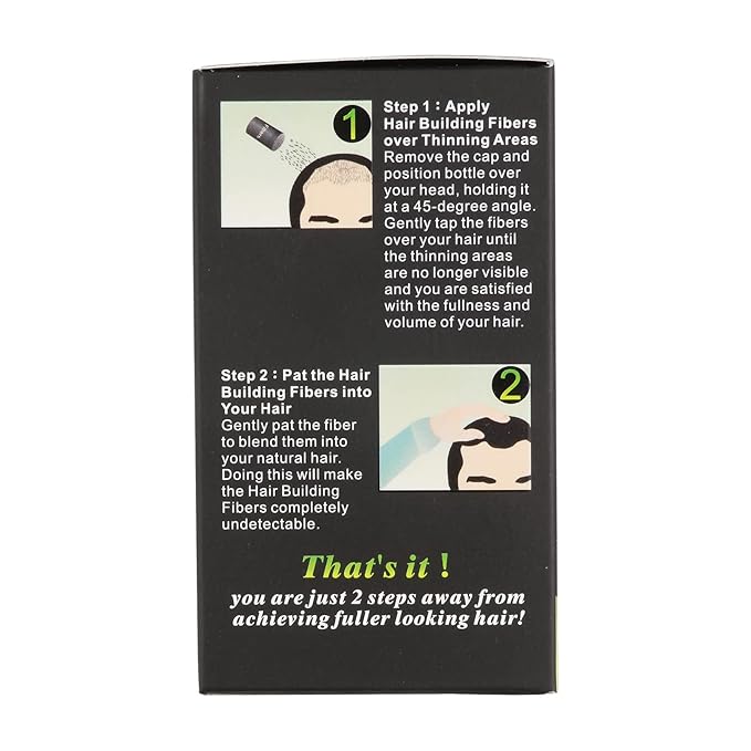 Hair Building Fibers Color Powder Instantly Thicken Thinning Hair for Men and Women (Medium Brown)