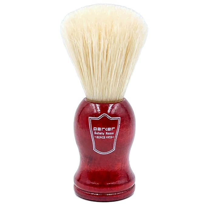 Parker Safety Razor Deluxe 100% Boar Bristle Shaving Brush with Rosewood Handle & Brush Stand – Handmade Exfoliating Brush for Traditional Wet Shaving