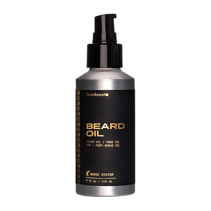 Beardbrand Beard Oil for Men with Jojoba & Vitamin E – Softens Stubble, Conditions Skin & Promotes Beard Growth | Norse Winter Scent | 4 fl oz