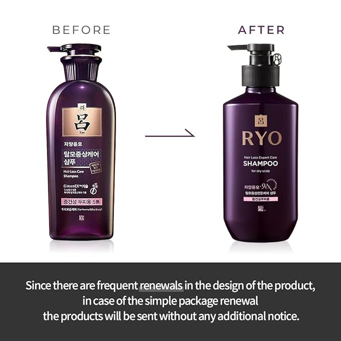 RYO Hair Strength Expert Care Shampoo For Normal&Dry Scalp, Moisturizing Dry Dead Skin Cells, Relieving Itchy and Smelly Scalp, Cleansing, Thickening and Growing For Thinning Hair, 13.53 Fl Oz.