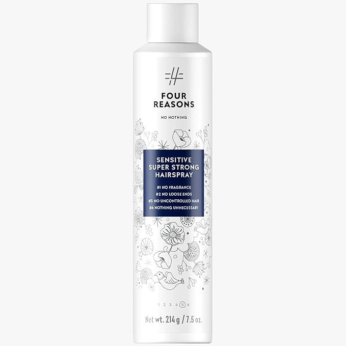 No nothing Sensitive Super Strong Hairspray for Women, Unscented & Hypoallergenic Finishing Spray for Sensitive Scalp, Extra Strong Hold Hair Spray Women, Humidity & UV Protection, 7.5 oz