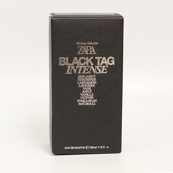 Zara Black Tag Intense Perfume for Men Lavender Vetiver & Tonka Bean Fragrance Scent Eau de Parfum EDP 100ml (3.38 fl. oz)