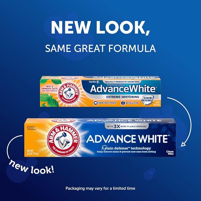 ARM & HAMMER Advance White Toothpaste, Clean Mint, Extreme Whitening 4.3 oz ( Pack of 6)
