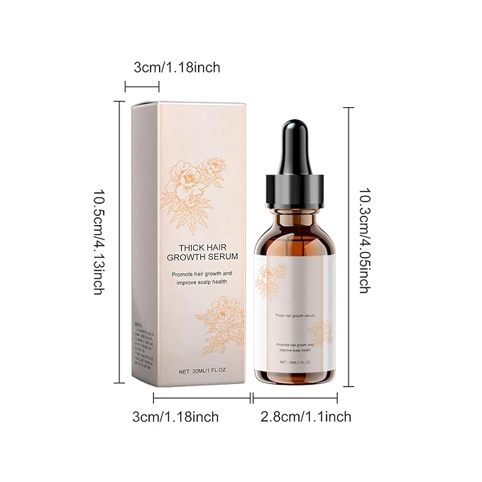 30ml Hair Growth Serum for Thinning Hair – Thickening Scalp Treatment with Rosemary & Castor Oil to Reduce Hair Loss, Nourish Roots & Promote Fuller, Healthier-Looking Hair