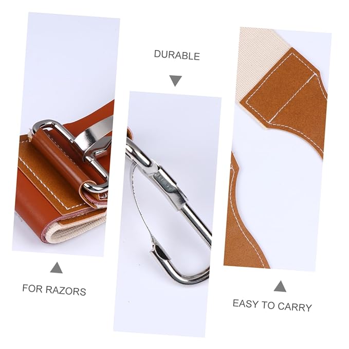 Cowhide Leather Straight Razor Strop Dual Straps for Easy Sharpening Vintage Barber Strop for Smooth Blades Hangable Design for Convenient Storage