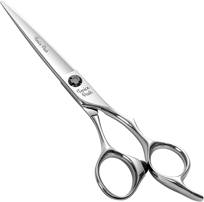 Fenice Peak CNC Professional Hair Cutting Scissors 6.5 Inch Sharp Convex Blade Barber Shears Made of VG10 Japanese Stainless Steel with Adjustment Screw for Salon Hairdressing and Home User