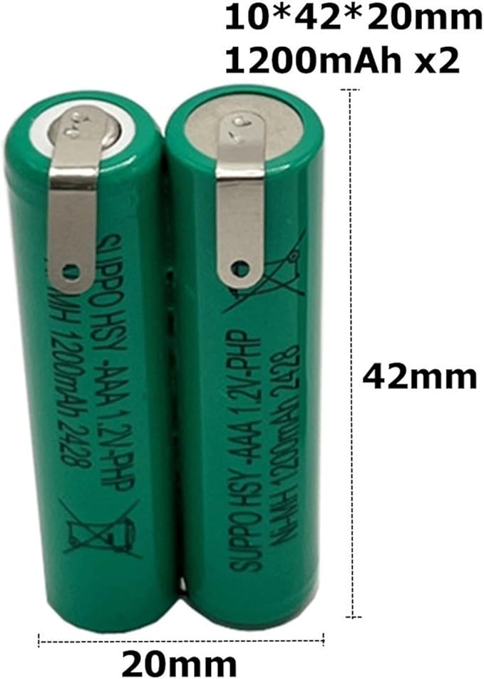 Replacement Battery .Compatible with Waterpik. 900 Sonic Sensonic Plus SR-3000 Sensonic Plus SR-3000E BK-4MCCE 2.4V 1500mAh 2400mAh Toothbrush(1 Pack 1200mah x2)
