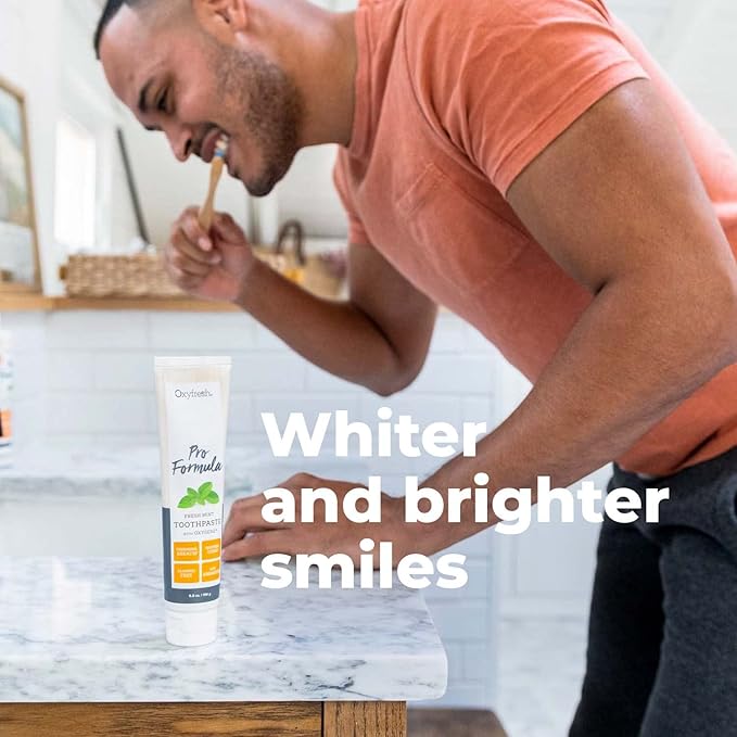 Oxyfresh Pro Formula Fresh Mint Toothpaste – Gentle Low Abrasion - Cosmetic Fluoride Free - for Bad Breath, Sensitive Teeth and Gums with Natural Essential Oils - 5.5 oz